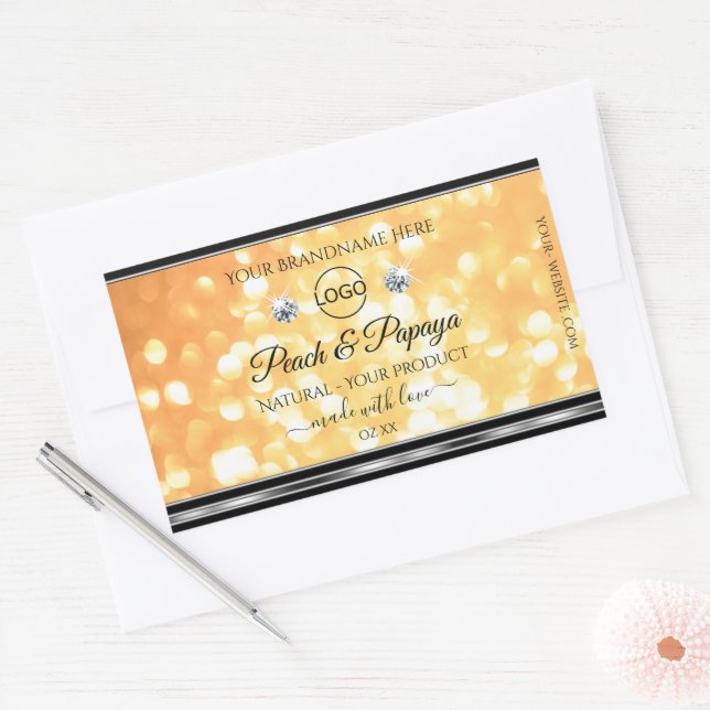 Orange Glitter Product Label Sparkle Diamonds Logo (Envelope)