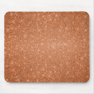 Orange glitter stars mouse pad