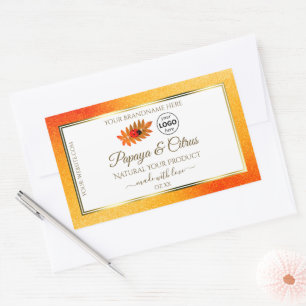 Orange Glitter White Product Labels Ladybug Logo
