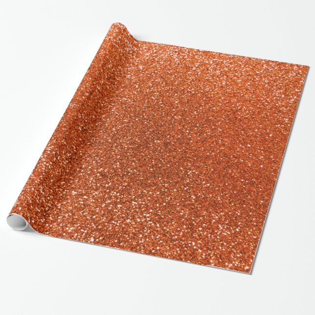 Orange glitter wrapping paper (Unrolled)