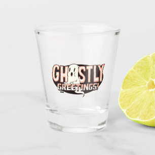 Orange Glow Ghostly Greetings Halloween Shot Glass