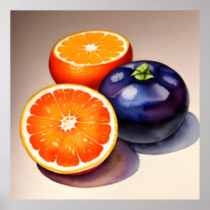 Orange Glow Watercolor Poster