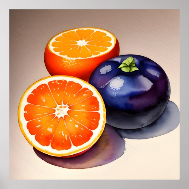 Orange Glow Watercolor Poster (Front)