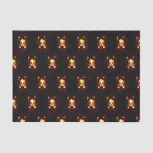 Orange Glowing Halloween Cat Tissue Paper