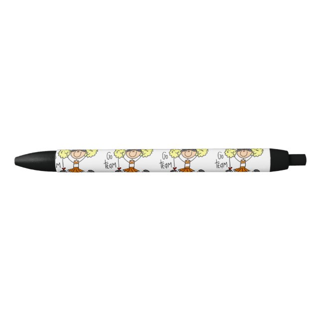 Orange Go Team Cheerleader Black Ink Pen (Front)