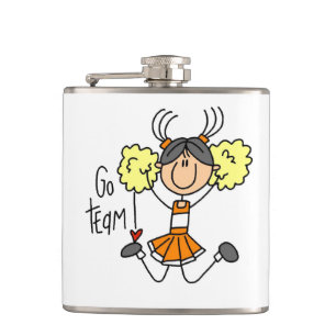 Orange Go Team Cheerleader Flask