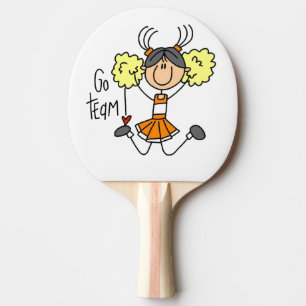 Orange Go Team Cheerleader Ping Pong Paddle