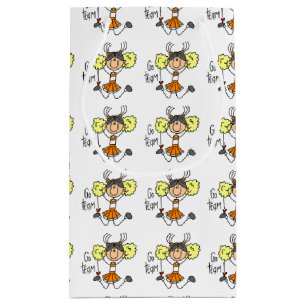 Orange Go Team Cheerleader Small Gift Bag