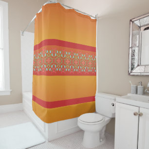 Orange Gold and Red Modern Shower Curtain