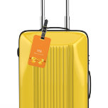 Orange gold bow monogram initials elegant luggage tag<br><div class="desc">An orange background. Decorated with a faux gold looking bow. Personalise and add your monogram letters and full name on the front. Your contact information on the back.</div>