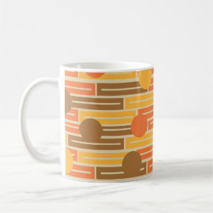 Orange, Gold, Brown Rectangles and Circles Coffee Mug