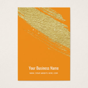 Orange Gold Brush Earring Display Cards