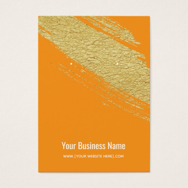 Orange Gold Brush Earring Display Cards (Front)
