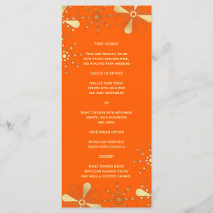 Orange & Gold Indian Inspired Slim Dinner Menu