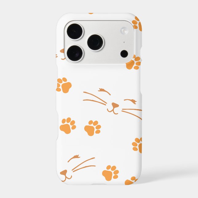 Orange Gold Paw Print Pattern Phone Case (Back)