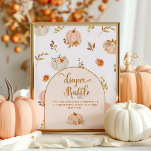Orange gold pumpkin diaper raffle poster