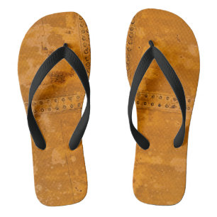 orange gold rusty old metal jandals