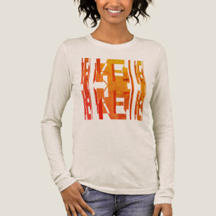 Orange Gold Shades Vertical MCM Patterned Look Tri-Blend Shirt