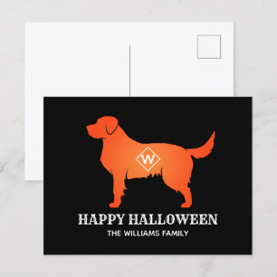 Orange Golden Retriever Happy Halloween Holiday Postcard