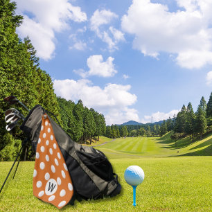 Orange Golf Ball Pattern Monogram Personalised Towel