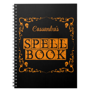 Orange Goth Spell Book Personalised
