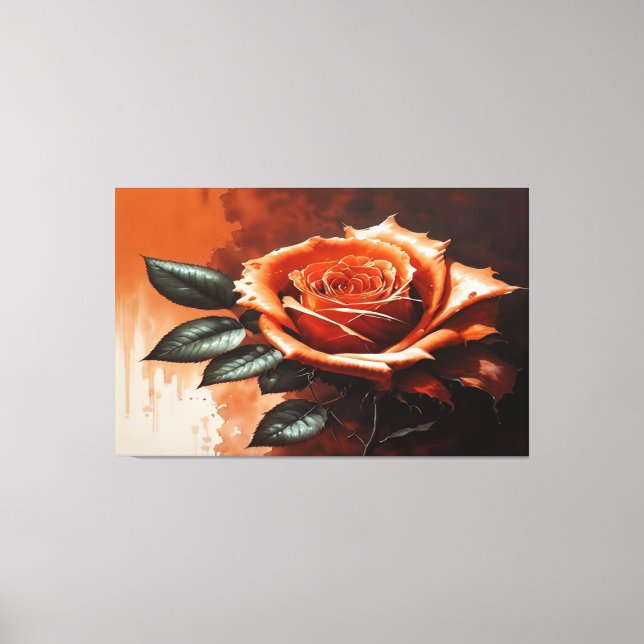 Orange Gothic Rose Canvas Print (Front)