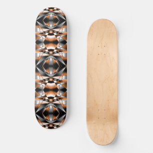 Orange Gradient Colour Fill Mechanical Drawing Skateboard