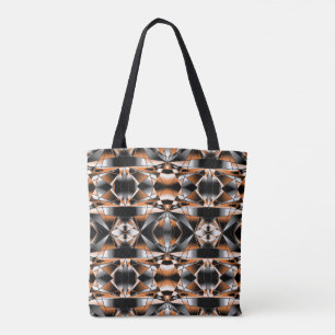 Orange Gradient Colour Fill Mechanical Drawing Tote Bag