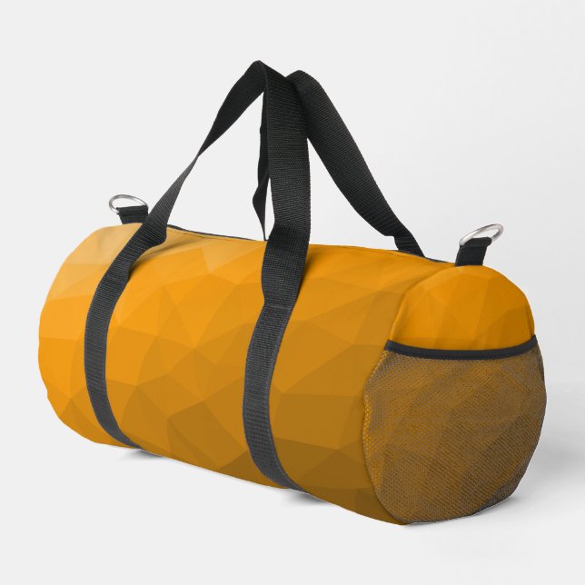 Orange gradient geometric mesh pattern duffle bag (Right Corner)
