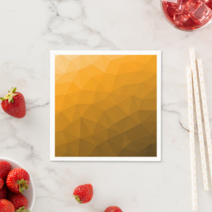 Orange gradient geometric mesh pattern napkin