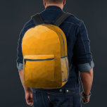 Orange gradient geometric mesh pattern printed backpack<br><div class="desc">Orange gradient geometric mesh pattern Printed Backpack. Cool fashion accessory bag for everyone. Orange Triangle geometric mesh with light to dark ombre gradient design.</div>