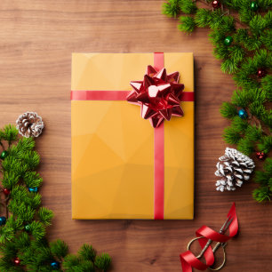 Orange gradient geometric mesh pattern wrapping paper