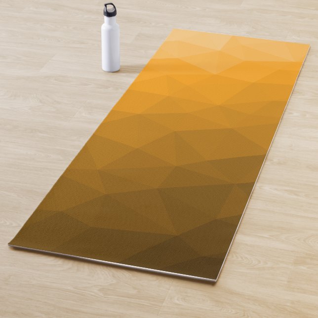 Orange gradient geometric mesh pattern yoga mat (In Situ)