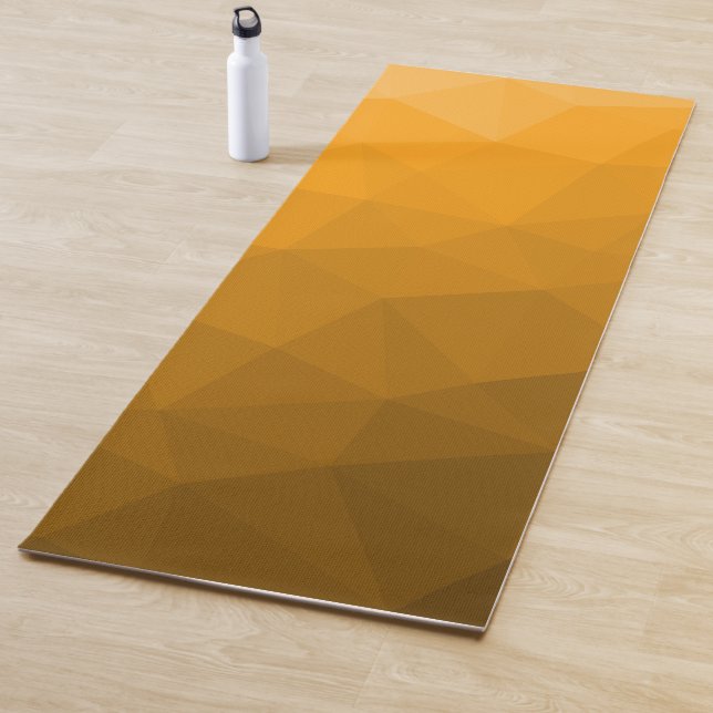 Orange Gradient Geometric Mesh Pattern Yoga Mat (In Situ)