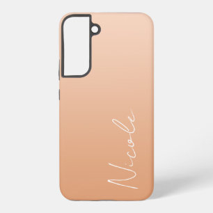 Orange Gradient Handwriting Script Personalised Samsung Galaxy Case