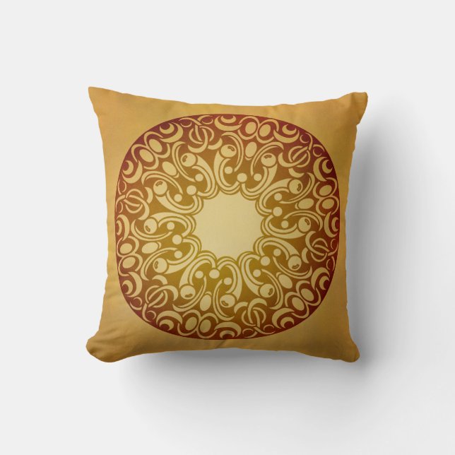 Orange gradient medallion cushion (Front)