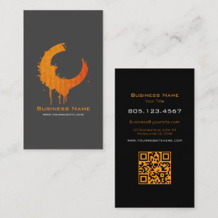 Orange Gradient Paint Swirl Design – Custom Business Card