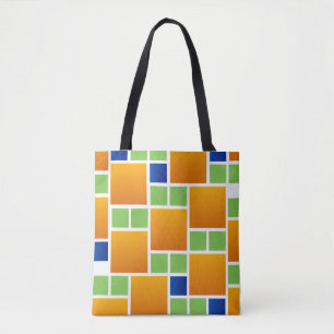 Orange Gradient Squares Tote Bag