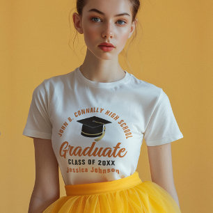 Orange Graduate Custom 2025 Graduation Women's Tri-Blend Shirt