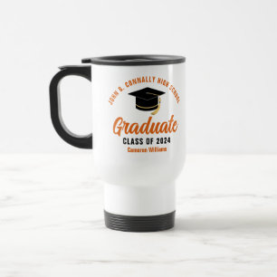 Orange Graduate Custom Graduation Keepsake Travel Mug