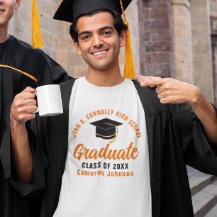 Orange Graduate Custom School 2026 Graduation Tri-Blend Shirt