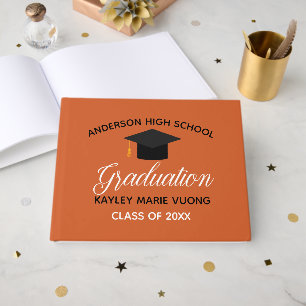 Orange Graduation Autograph Keepsake 2026 Album Guest Book