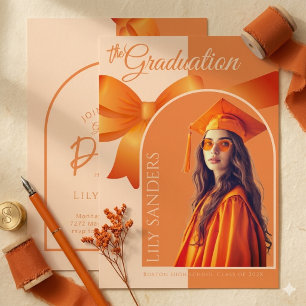 Orange Graduation Invitation Class of 2026 Photo