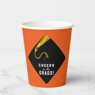 Orange Graduation Party Paper Cups