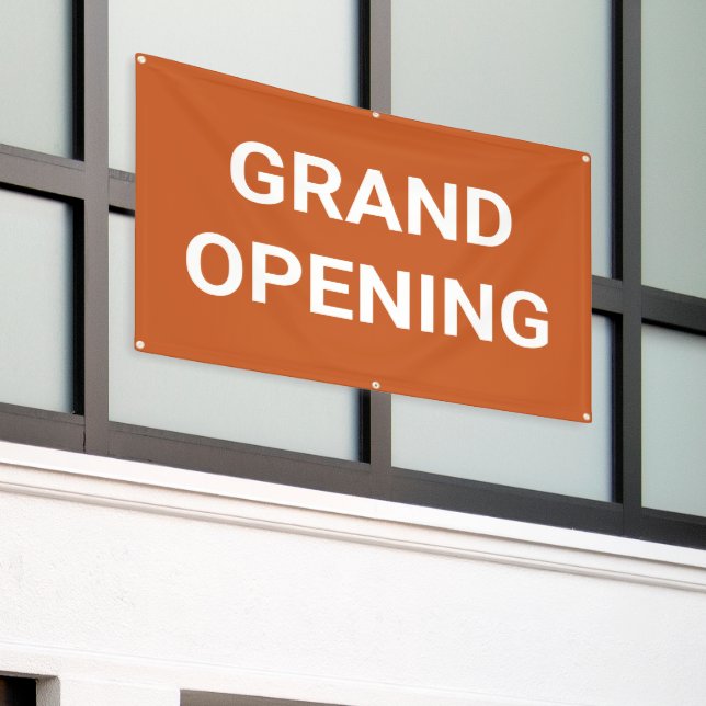 Orange Grand Opening Banner (Outside Building)