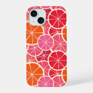 Orange & Grapefruit Citrus Fruit Pattern iPhone 15 Case