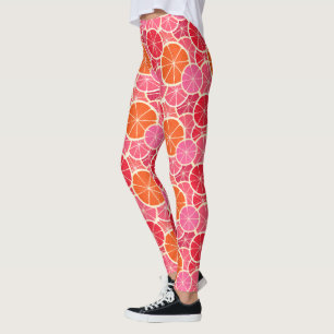 Orange & Grapefruit Citrus Fruit Pattern Leggings