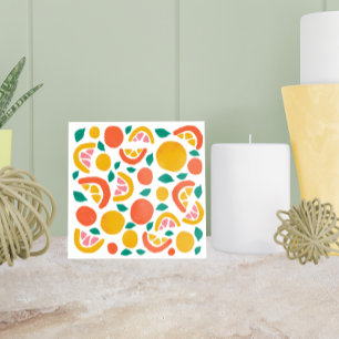 Orange Grapefruit Citrus Pattern Tile