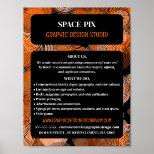 Orange Graphic Circles, Graphic Designer Advert Poster