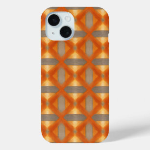 Orange & Gray Retro Geometric Vintage Modern iPhone 15 Case